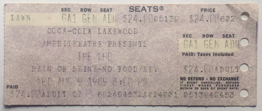 Who Original Unused Concert Ticket Lakewood Amphitheatre Atlanta 9th Aug 1989