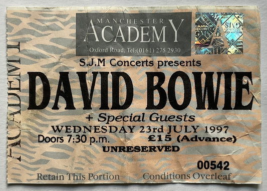 David Bowie Original Used Concert Ticket Manchester Academy 23rd Jul 1997