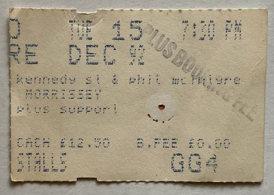 Smiths Morrissey Original Used Concert Ticket Apollo Theatre Manchester  15th Dec 1992