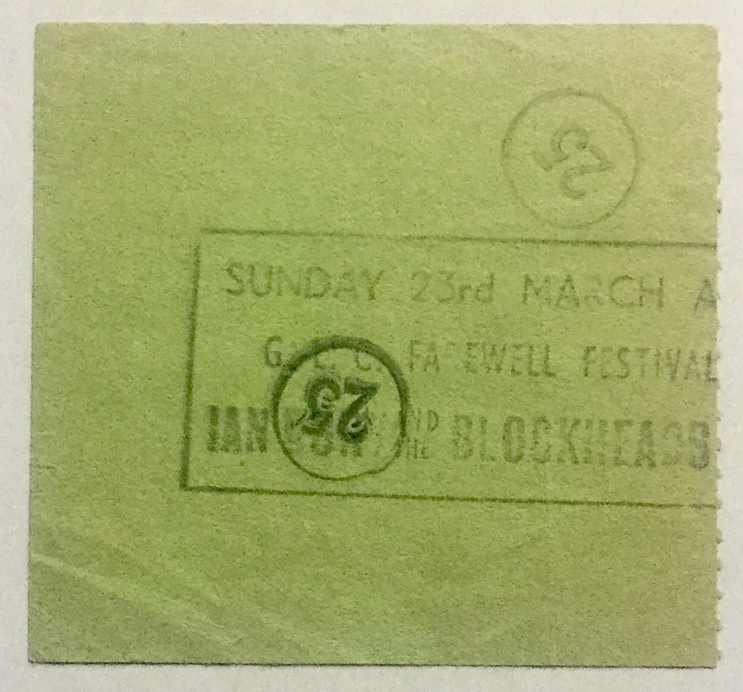 Ian Dury & the Blockheads Original Used Concert Ticket Hammersmith Odeon London 23rd Mar 1986