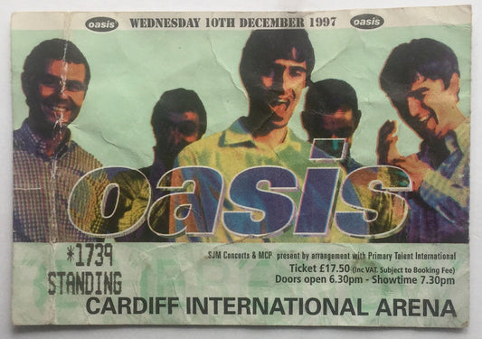 Oasis Original Used Concert Ticket Cardiff International Arena 10th Dec 1997