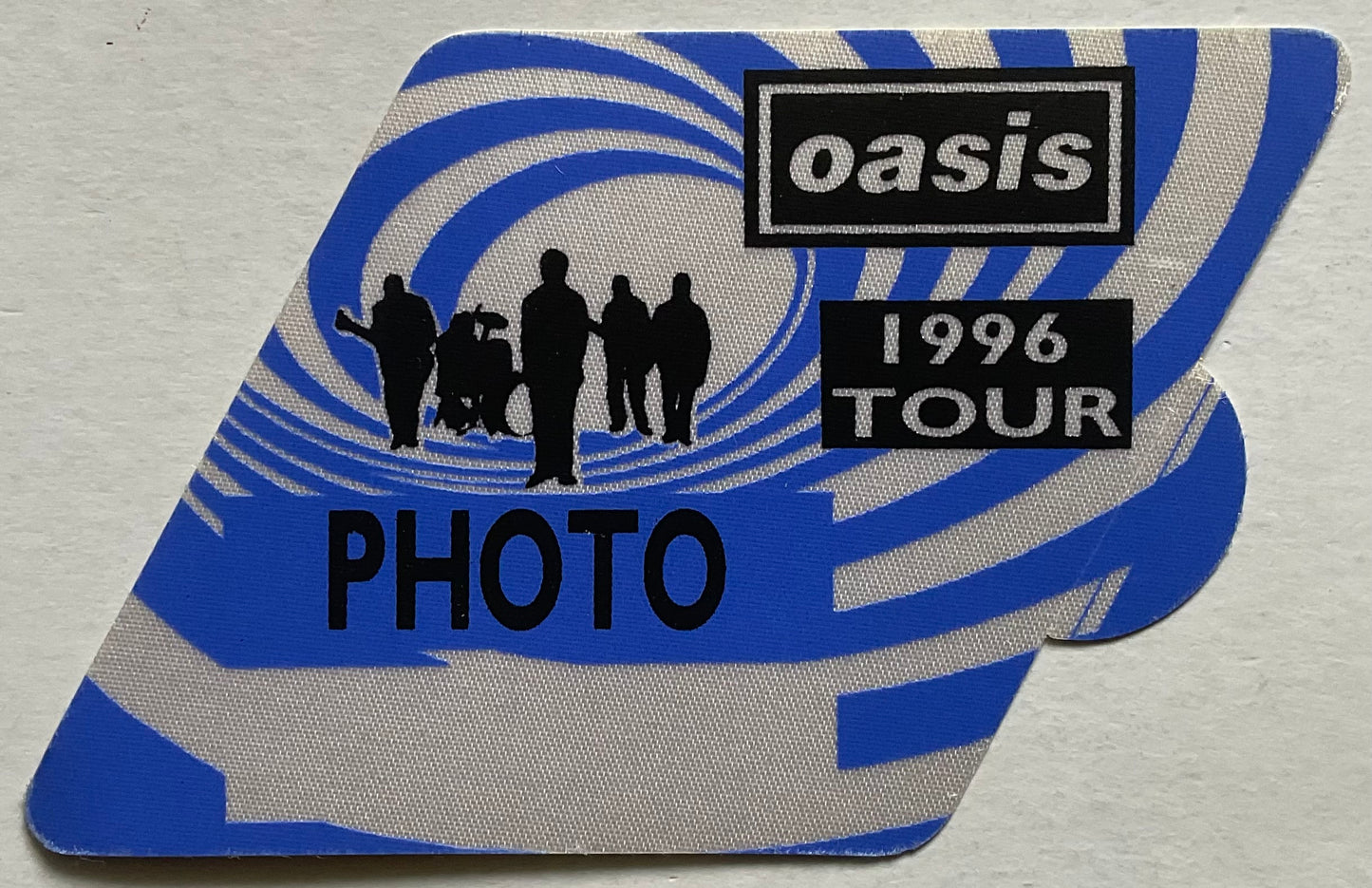Oasis Original Unused Concert Blue Satin Photo Backstage Pass Ticket 1996