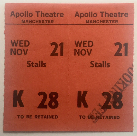 Jam Original Unused Concert Ticket Apollo Theatre Manchester 21st Nov 1979