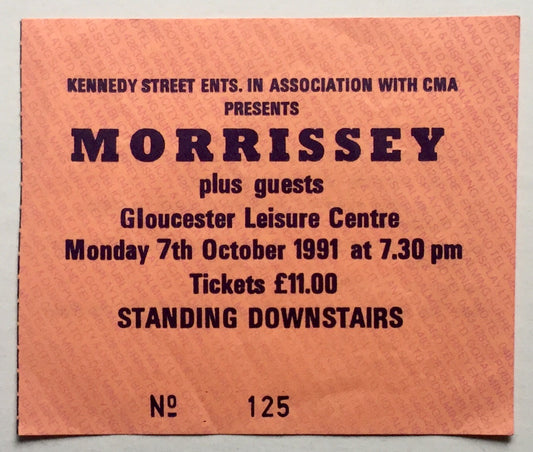 Smiths Morrissey Original Concert Ticket Gloucester Leisure Centre 7th Oct 1991
