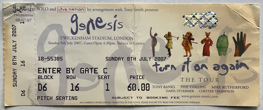 Genesis Original Unused Concert Ticket Twickenham Stadium London 8th July 2007