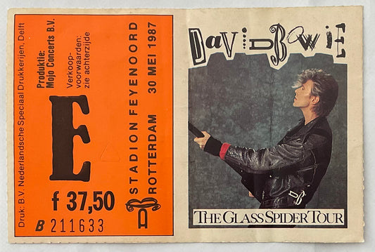 David Bowie Original Used Concert Ticket Stadion Feyenoord Rotterdam 30th May 1987