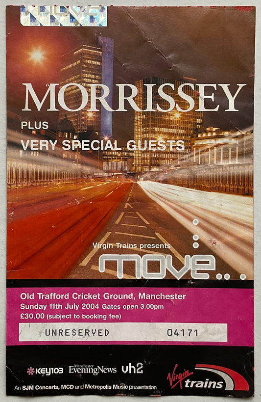 Morrissey Original Used Concert Ticket Old Trafford Manchester 11th July 2004