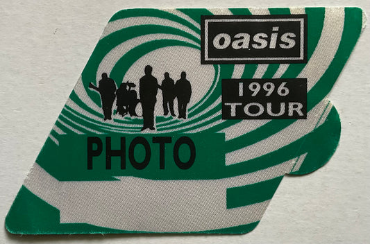 Oasis Original Unused Concert Green Satin Photo Backstage Pass Ticket 1996