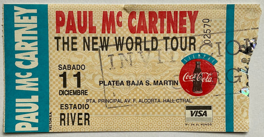 Beatles Paul McCartney Original Concert Ticket Estadio River Plate Buenos Aires 11th Dec  1993