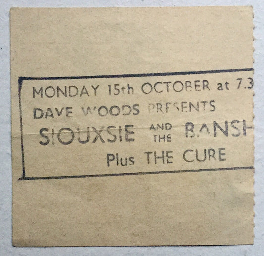 Siouxsie & The Banshees The Cure Original Used Concert Ticket Hammersmith Odeon London 1979