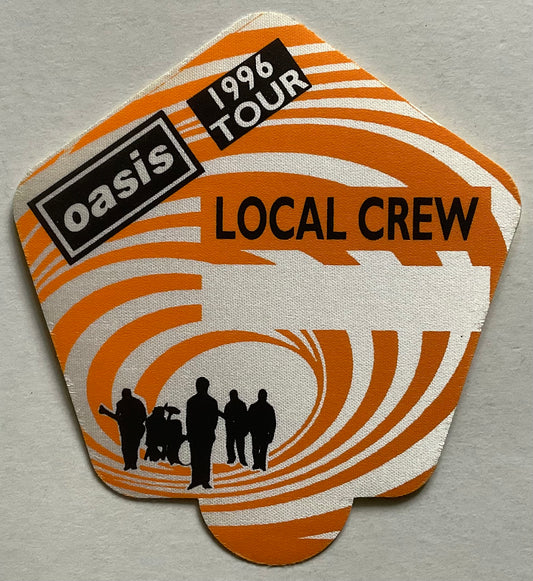 Oasis Original Unused Concert Orange Satin Local Crew Backstage Pass Ticket 1996