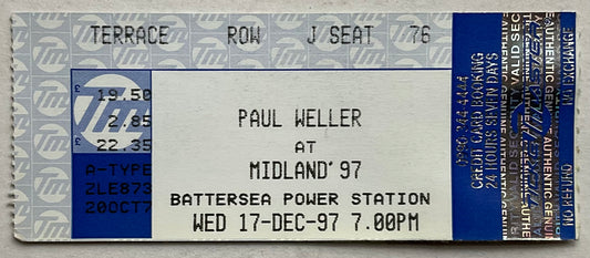 Paul Weller Original Concert Ticket Battersea Power Station London 17th Dec 1997