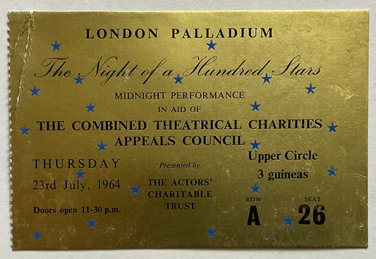 Beatles Original Concert Ticket London Palladium 23rd Jul 1964