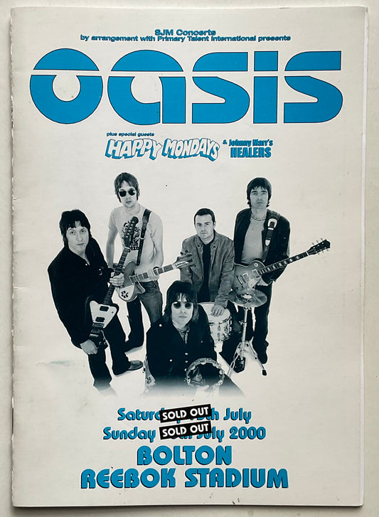 Oasis  Original Concert Tour Itinerary Book Reebok Stadium Bolton July 2000