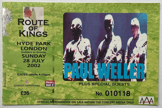 Paul Weller Original Used Concert Ticket Hyde Park London 28th July 2002
