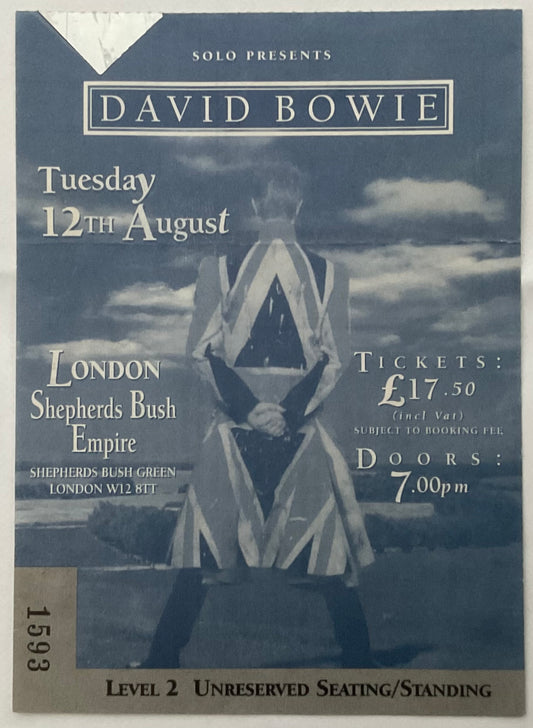 David Bowie Original Used Concert Ticket Shepherds Bush Empire London 12th Aug 1997