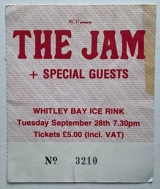 Jam Original Used Concert Ticket Whitley Bay Ice Rink 28th Sept 1982