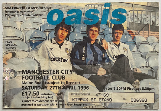 Oasis Original Used Concert Ticket Manchester City Football Club 27th April 1996