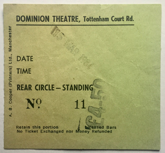 Style Council Original Concert Ticket Dominion Theatre London 15th Mar 1984