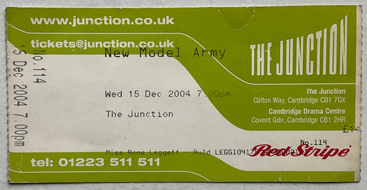 New Model Army Original Used Concert Ticket The Junction Cambridge 15th Dec 2004