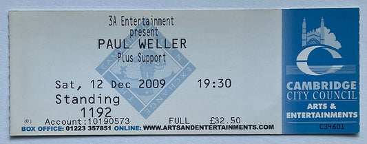 Paul Weller Original Used Concert Ticket The Corn Exchange Cambridge 2009