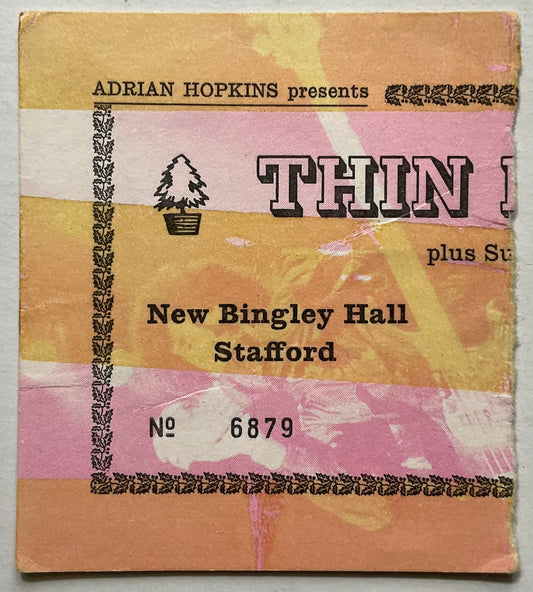 Thin Lizzy Original Used Concert Ticket New Bingley Hall Stafford 18th Dec 1979