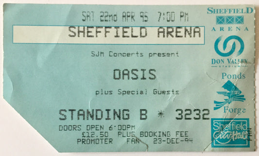 Oasis Original Early Concert Ticket Sheffield Arena 22nd April 1995