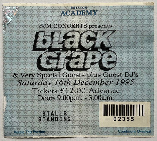 Black Grape Original Used Concert Ticket Brixton Academy London 16th Dec 1995
