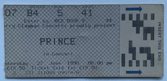 Prince Original Used Concert Wembley Arena London 27th Jun 1990