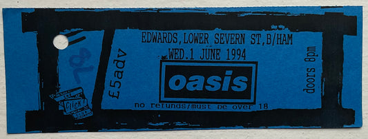 Oasis Original Used Concert Ticket Edwards Birmingham 1st Jun 1994