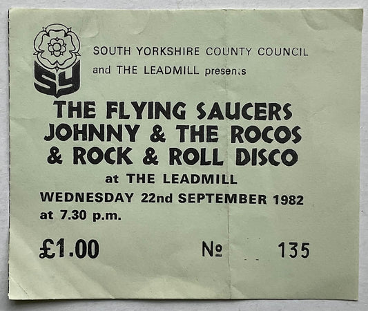 Flying Saucers Original Used Concert Ticket Leadmill Sheffield 22nd Sep 1982