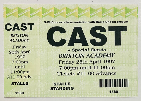 Cast Original Unused Concert Ticket Brixton Academy 25th April 1997