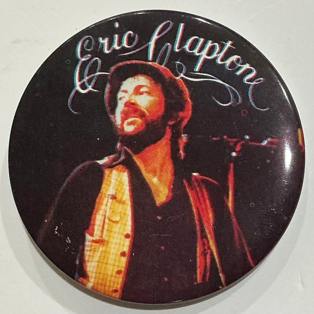 Eric Clapton Original Concert Metal Badge Pin Just One Night Tour 1980