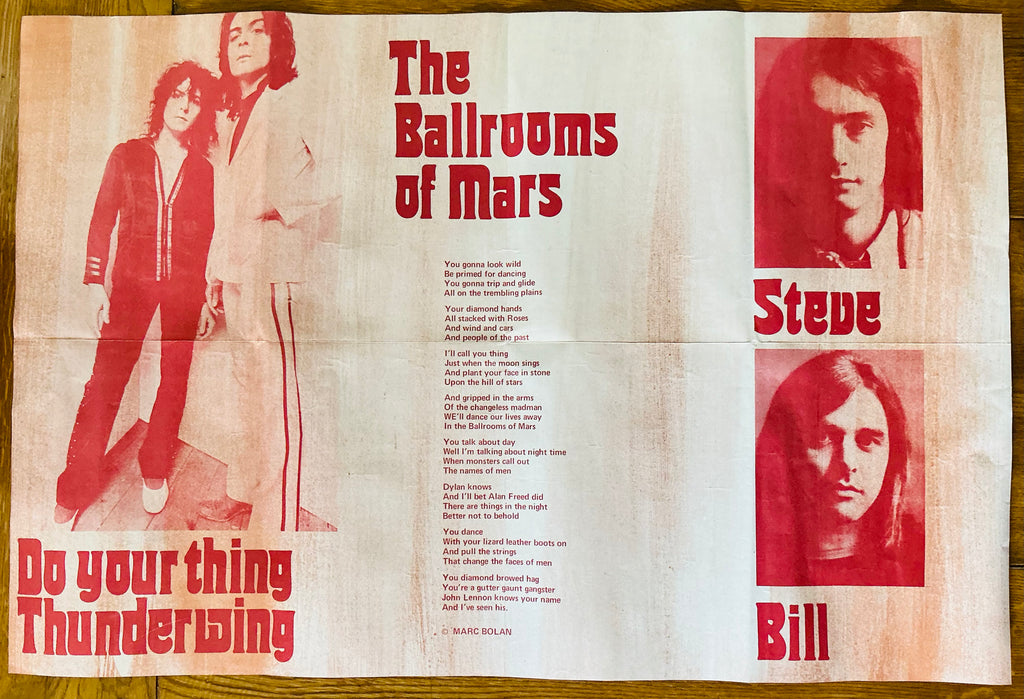 Marc Bolan T-Rex Original Concert Tour Gig Poster Autumn Tour 1972