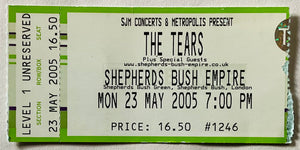 Suede The Tears Original Used Concert Ticket Shepherds Bush Empire London 23rd May 2005