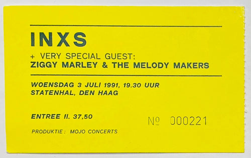 INXS Original Used Concert Ticket Statenhal Den Haag 3rd Jul 1991