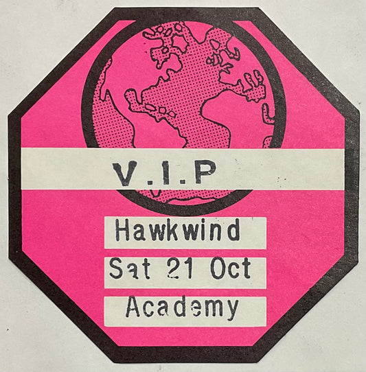 Hawkwind Unused Pink Concert Backstage Pass Ticket Brixton Academy London 21st Oct 1995