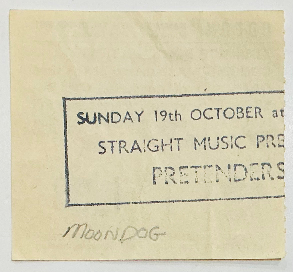 Pretenders Original Used Concert Ticket Hammersmith Odeon London 19th Oct 1980