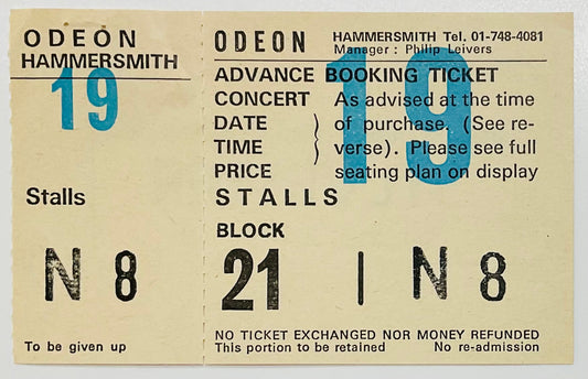 Sylvester Original Unused Concert Ticket Hammersmith Odeon London 23rd Jun 1979