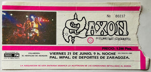 Saxon Original Used Concert Ticket Palacio Municipal de Deportes de Zaragoza 21st Jun 1985