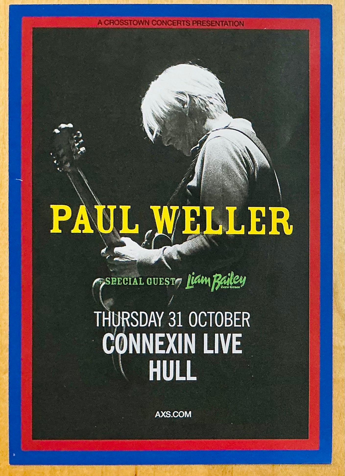Jam Paul Weller Original Concert Handbill Flyer Connexin Live Arena Hull 31st Oct 2024