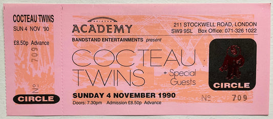 Cocteau Twins Original Unused Concert Ticket Brixton Academy 4th Nov 1990