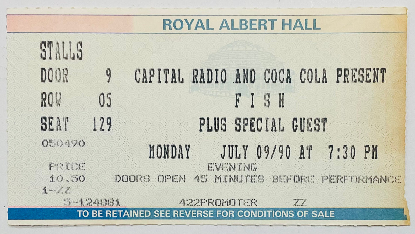 Marillion Fish Original Used Concert Ticket Royal Albert Hall London 9th Jul 1990