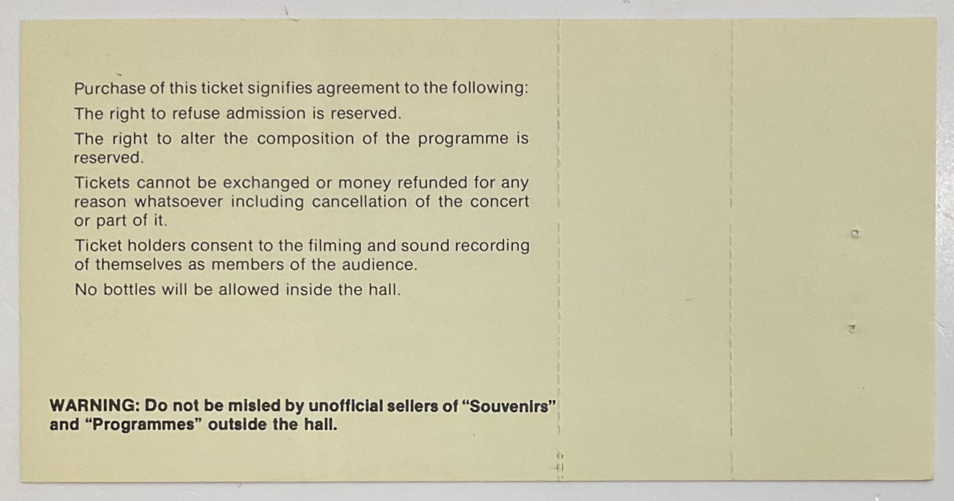 Stranglers Original Unused Concert Ticket Bingley Hall Stafford 30th May 1978