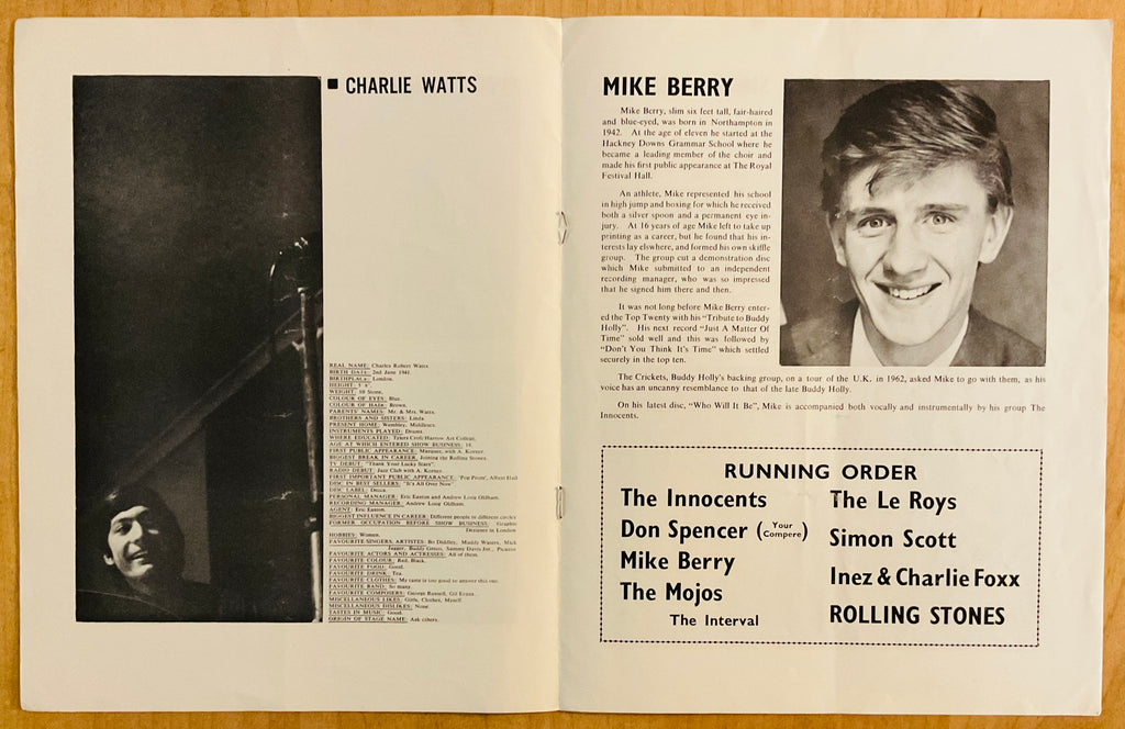 Rolling Stones Concert Programme U.K. 1964