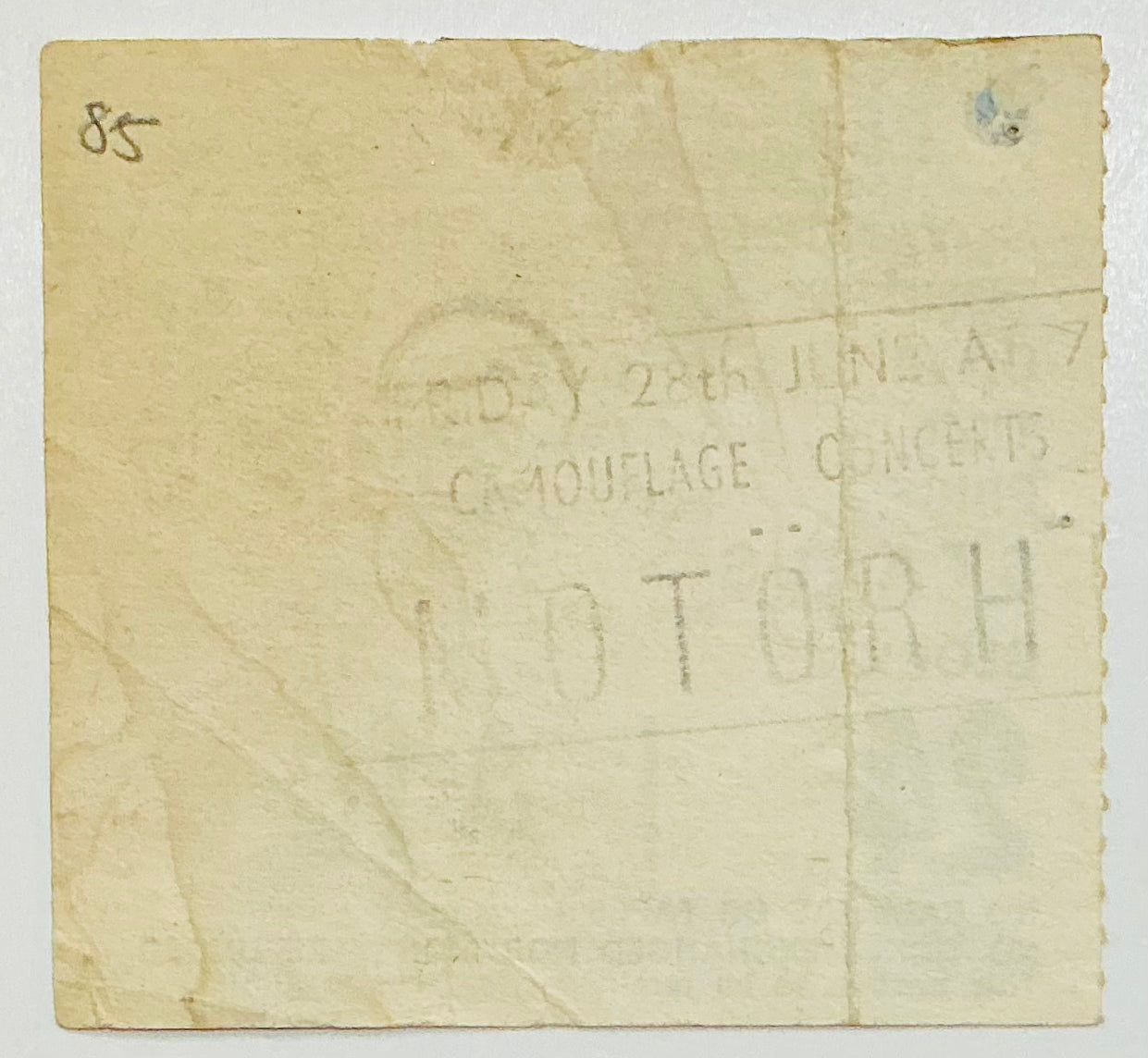 Motörhead Original Used Concert Ticket Hammersmith Odeon London 1985