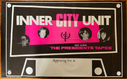 Hawkwind Inner City Unit Original Concert Tour Gig Poster Presidents Tapes UK Tour 1985