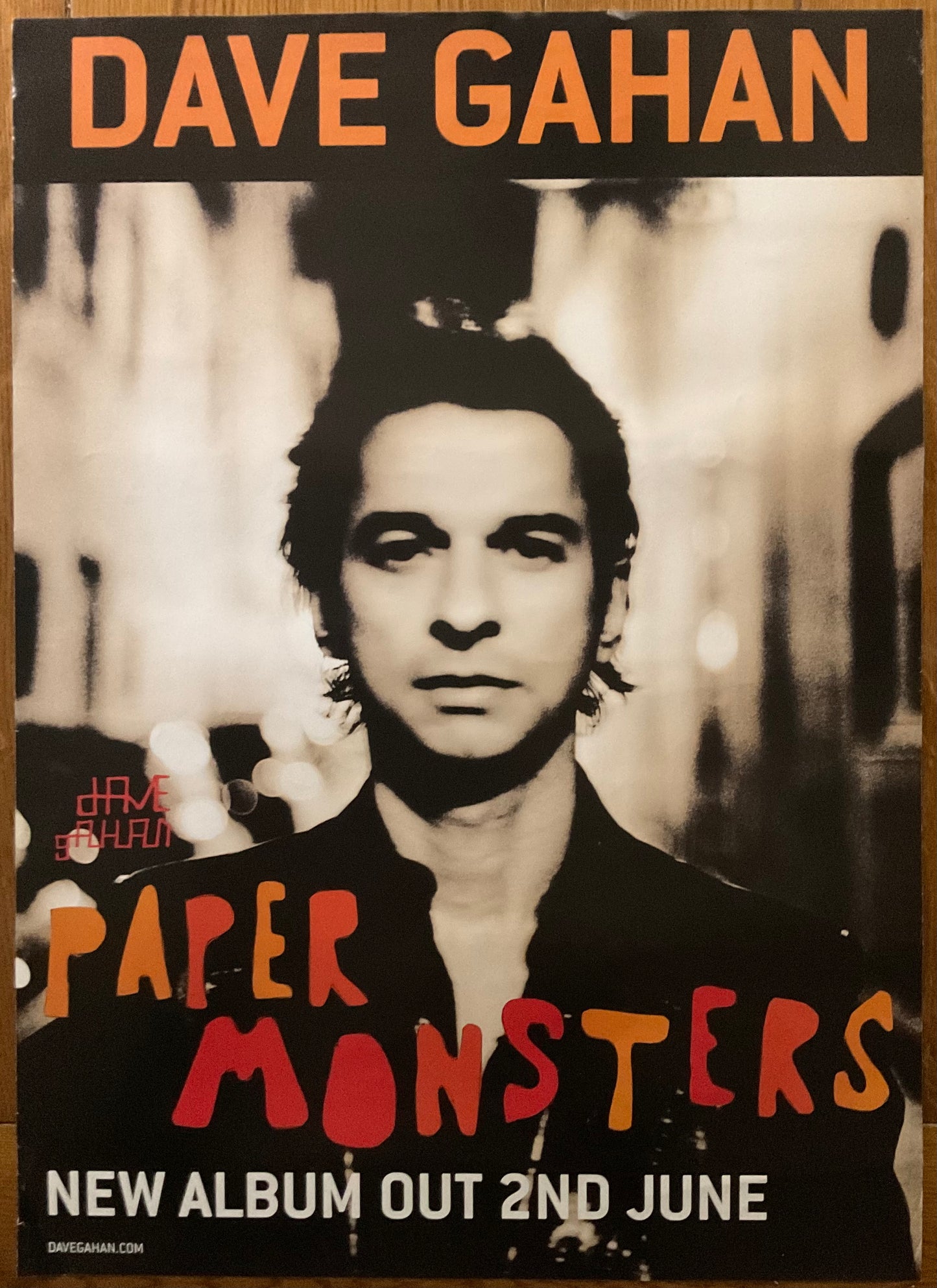 Depeche Mode Dave Gahan Paper Monsters Original Promo Poster Mute Records 2003