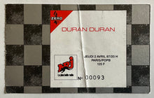 Load image into Gallery viewer, Duran Duran Original Used Concert Ticket Palais Omnisports de Paris Bercy 2nd Apr 1987