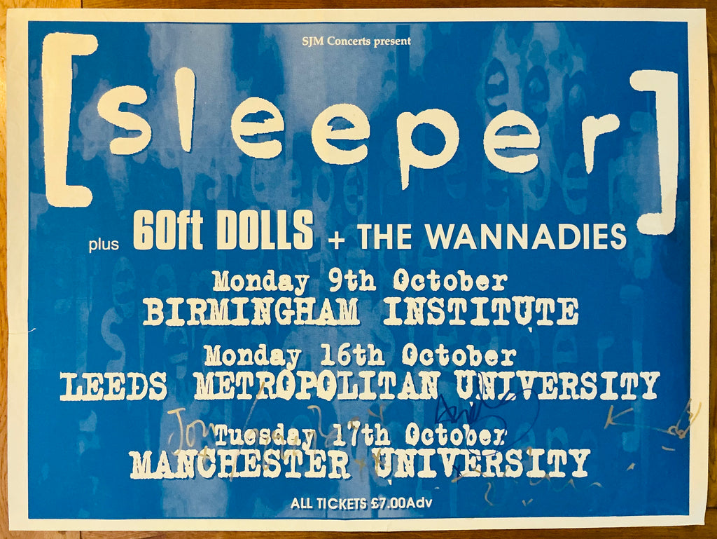 Sleeper Original Promo Signed Concert Tour Poster UK Tour Oct 1995